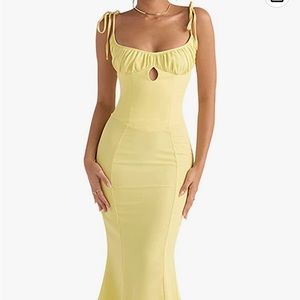 Yellow Midi cocktail dress